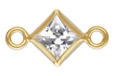 Gold-Filled Diamond Bezel CZ Connectors for Permanent Jewelry