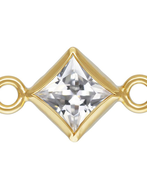 Load image into Gallery viewer, Gold-Filled Diamond Bezel CZ Connectors for Permanent Jewelry
