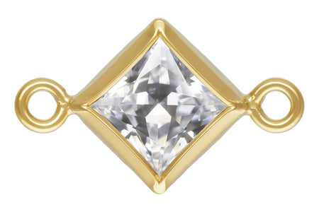 Gold-Filled Diamond Bezel CZ Connectors for Permanent Jewelry