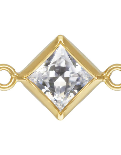 Load image into Gallery viewer, Gold-Filled Diamond Bezel CZ Connectors for Permanent Jewelry
