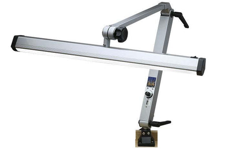 Extra-Wide Silver-Finish Jeweler's LED Task Lamp with USB Port