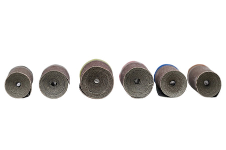 Mounted A/O Sandpaper Cartridge Roll - Japanese, Peel and Cut, 3/32" Shank